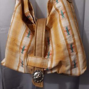 NEW SouthWestern Cowgirl Sarape Stripe Birds Shoulder Bag Purse fold over Aztec